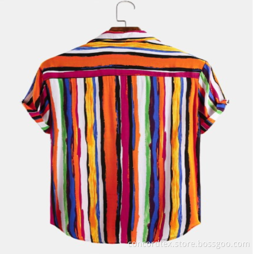 Summer stripe TC woven shirt